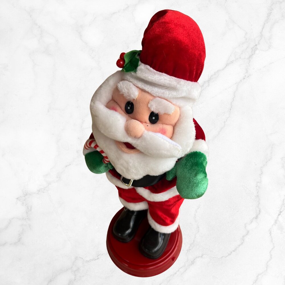 NIMATED SANTA CLAUS by GEMMY — 18” tall, Spins & Sings “Y’All Ready For This”